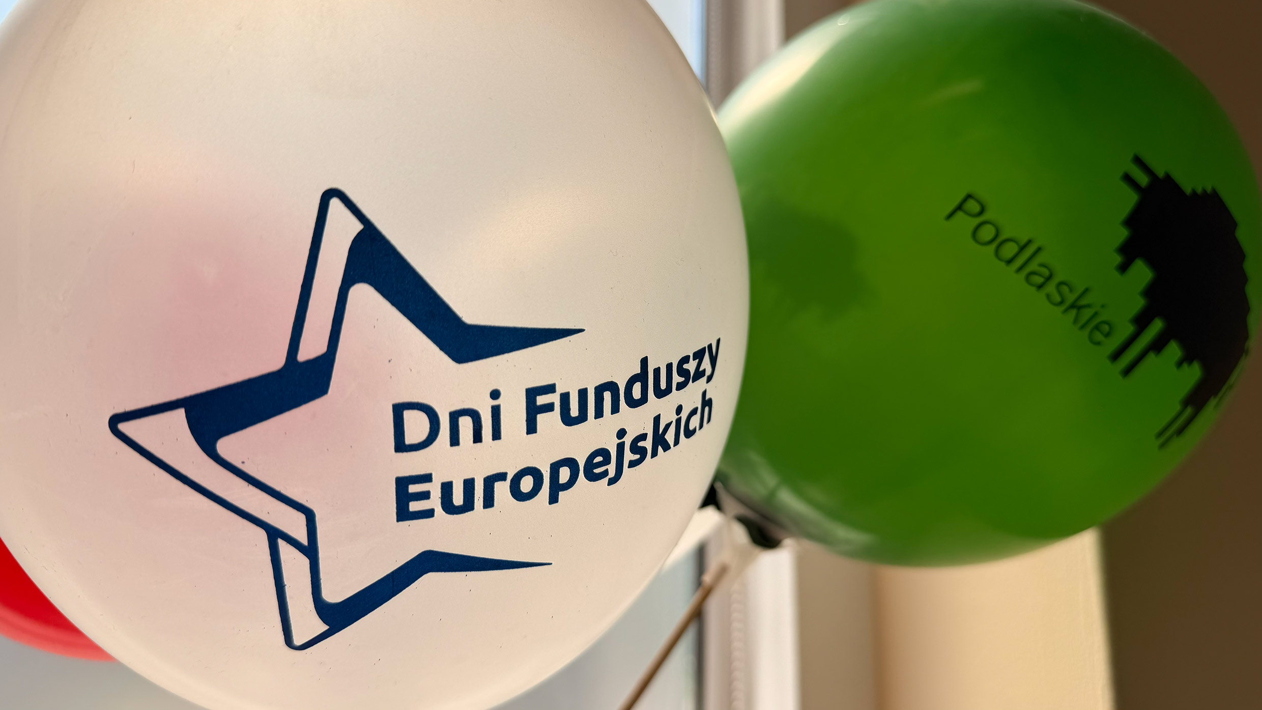 Dni Funduszy Europejskich - dekoracyjny obraz z balonikami ozdobnymi